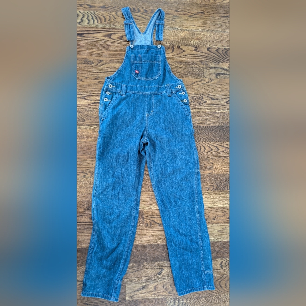 Dickies Blue Denim Jean Overalls, XS